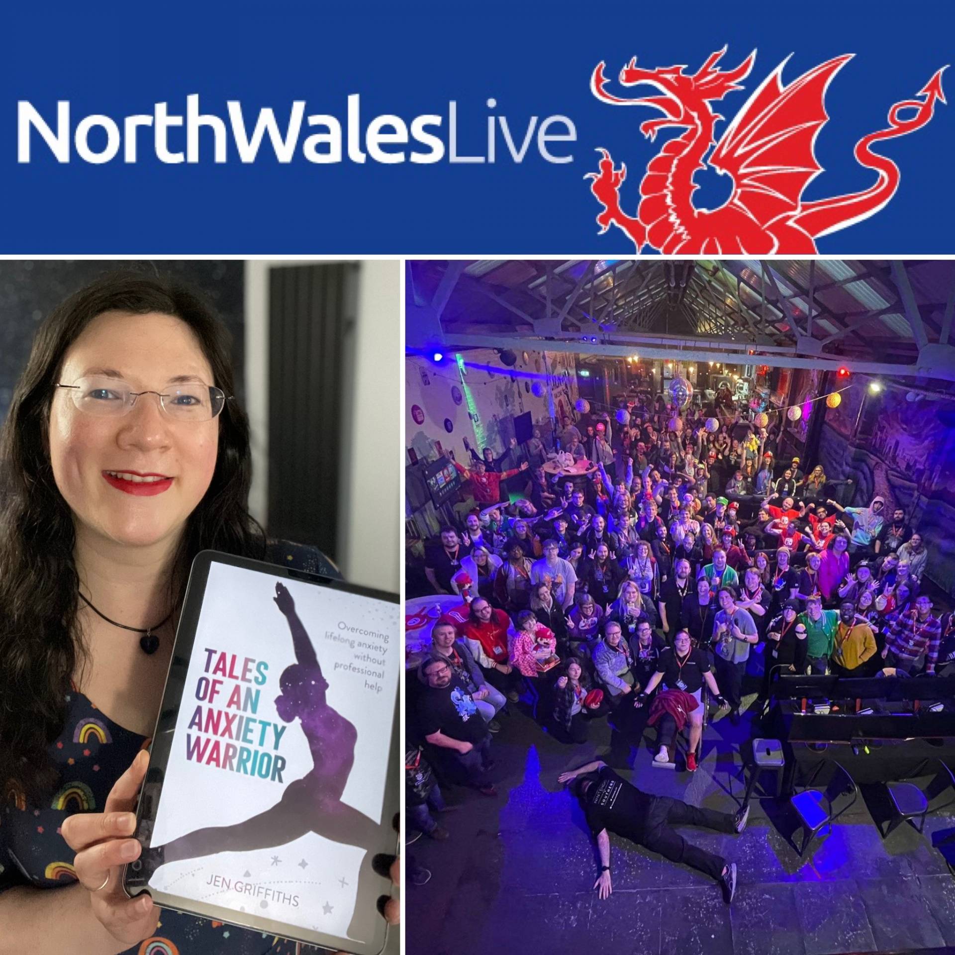 Welcome 4 Left image of Jen holding her book. Right image of Nintendo Players UK.
Top image the North Wales Live logo. (As seen in...)