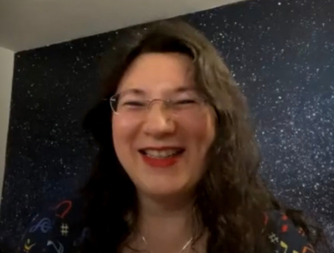 Me beaming during an interview with Kat Massey