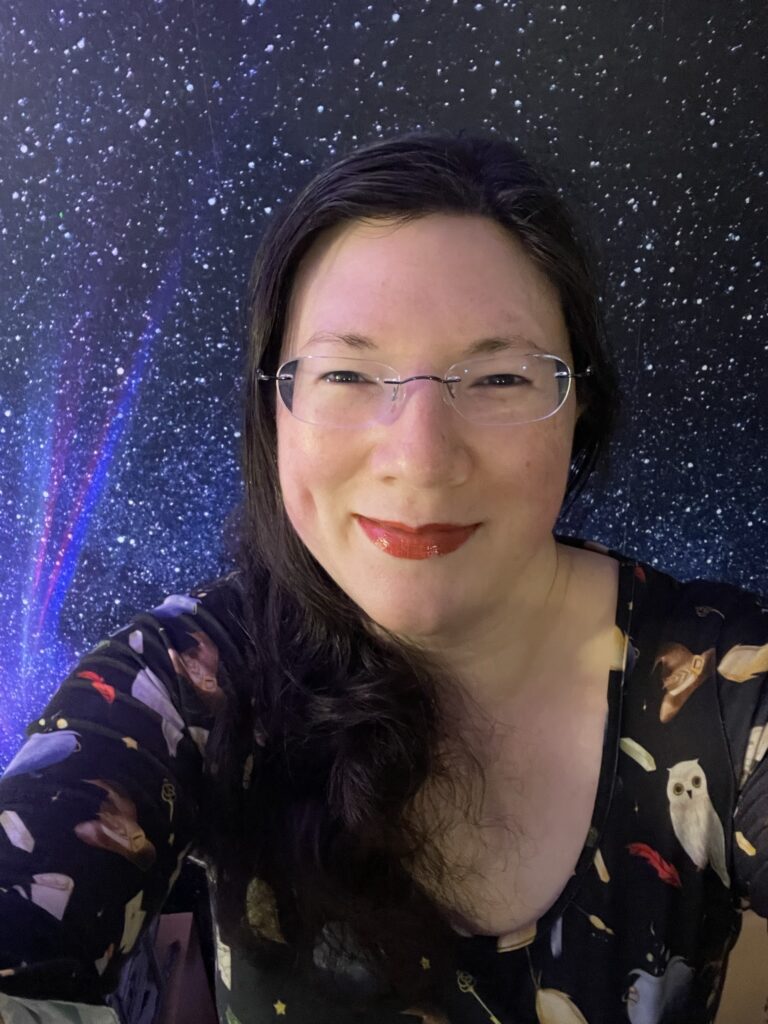 Full Steam Ahead! Tales of an Anxiety Warrior is coming soon! 9 A selfie of me in my magical dress, galaxy background