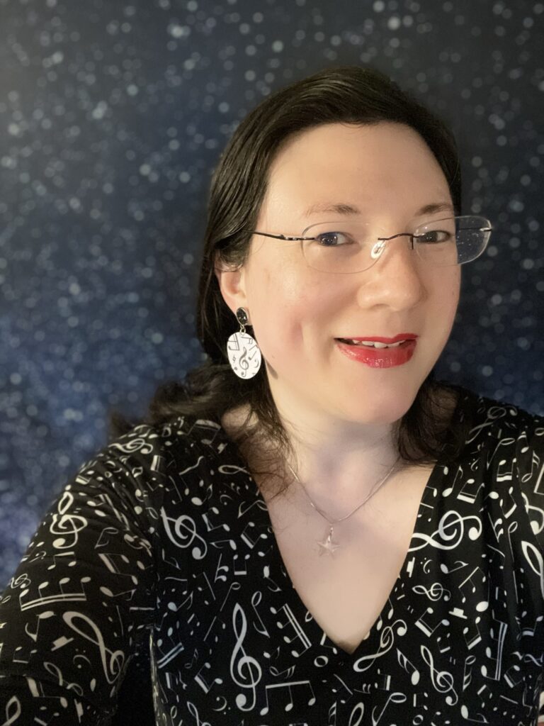 Full Steam Ahead! Tales of an Anxiety Warrior is coming soon! 10 A selfie of me in my music dress, galaxy background
