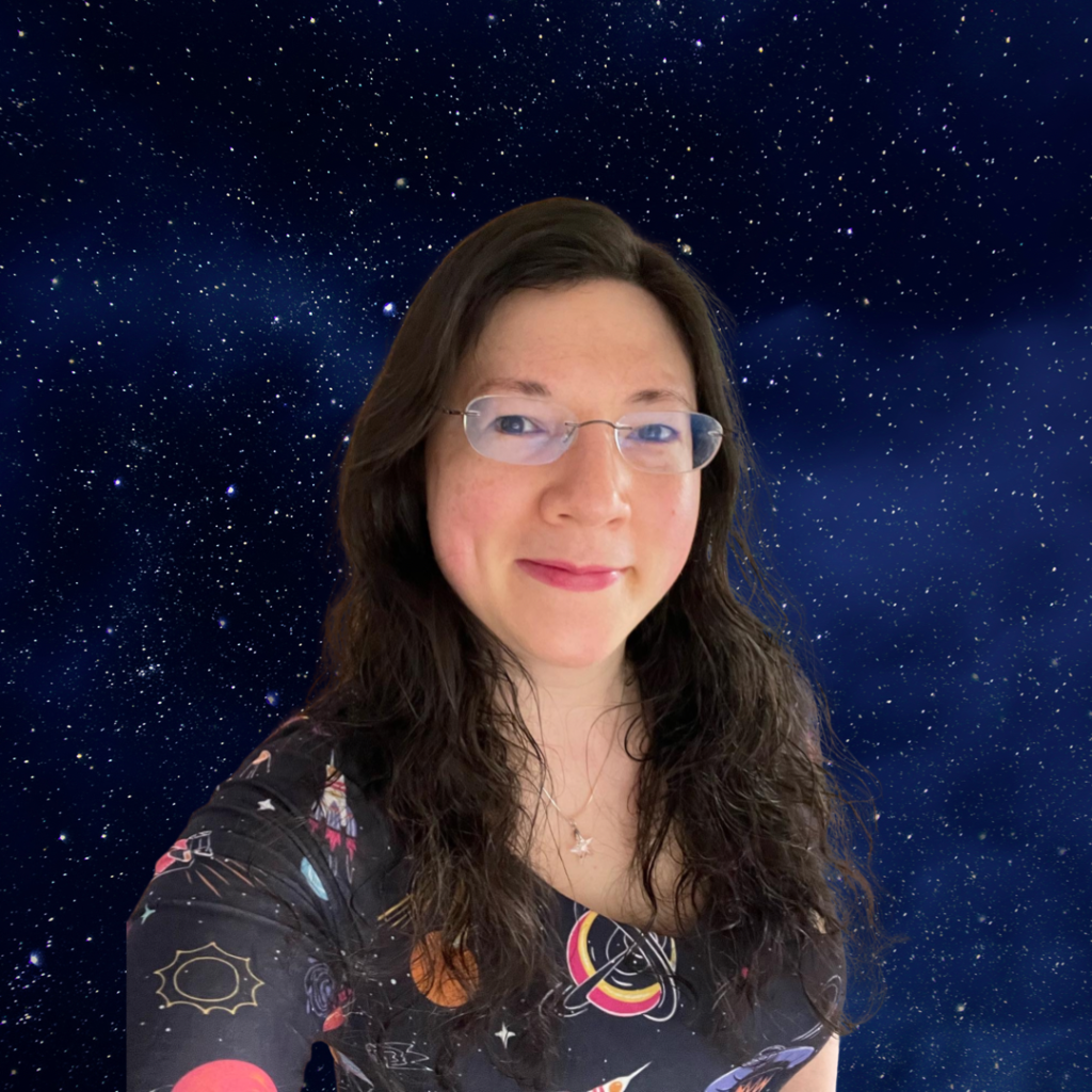 It's not all Sunshine and Rainbows!βοΈπ(The Stressful side of what I do) 2 No matter how stressful, I teach from my galaxy themed studio in a calm environment. Hair down and space themed dress as a selfie.