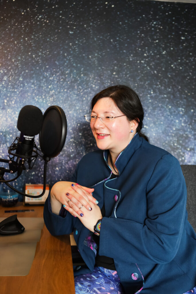 I had a Brand Photoshoot and it was so much fun! 45 poised and talking to the microphone, as if recording my podcast. Wearing my tailor made jacket