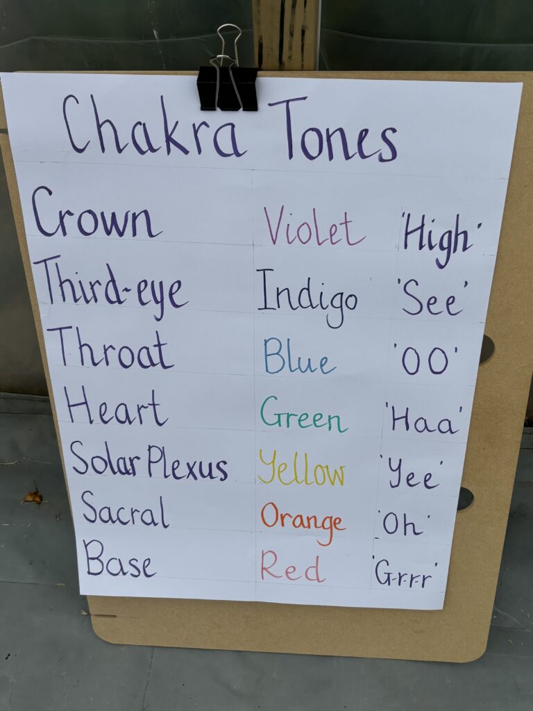 Speaker at a Brand New Yoga Festival- June 2024 - a Major 2024 Goal accomplished! 17 A list of the chakra tones.