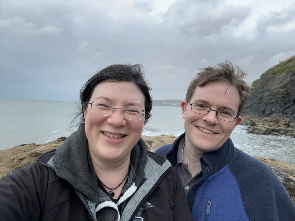 Making the most of the Summer Holidays 2024! 10 A selfie in the wind against the shoreline at Aberporth