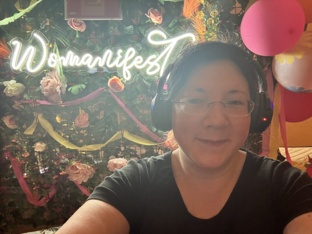 Festivals of 2025 Fulfilled & 3 Public Speaking Goals Smashed! 3 Selfie of me wearing the silent disco headphones