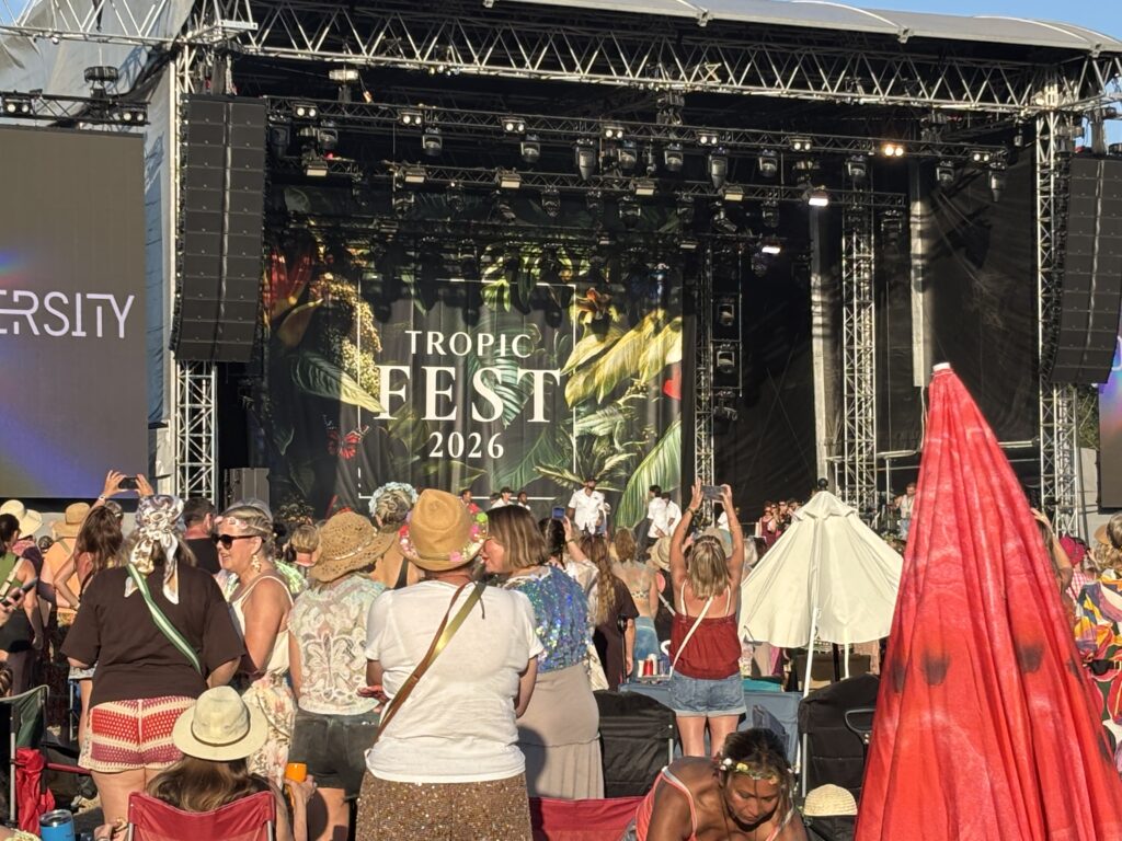 Summer 2026 is a Great Balance! 17 A closer photo of the main stage at Tropic Fest, at the time Diversity were performing.
